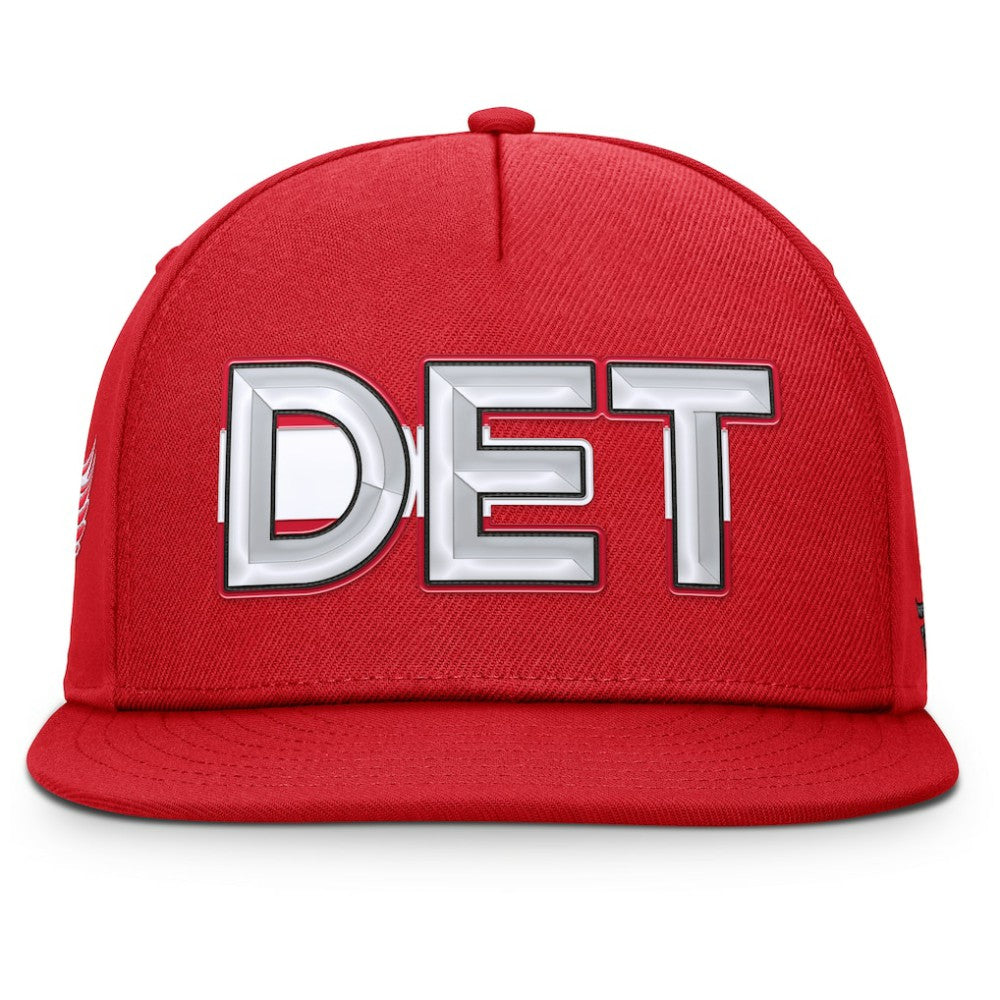 Detroit Red Wings Fanatics Authentic Pro Rink Team Code Snapback Hat Red