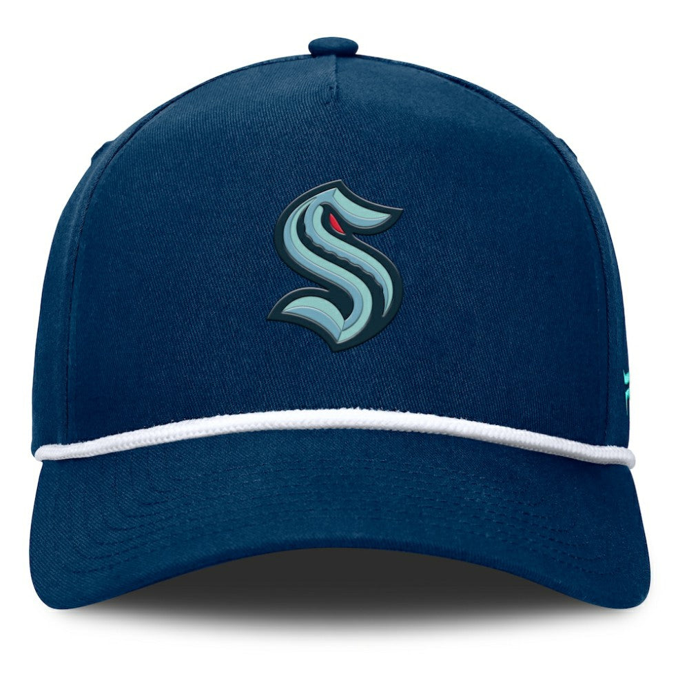 Seattle Kraken Fanatics Authentic Pro Rink Roper A-Frame Adjustable Hat Deep Sea Blue