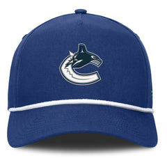 Vancouver Canucks Fanatics Authentic Pro Rink Roper A-Frame Adjustable Hat Blue