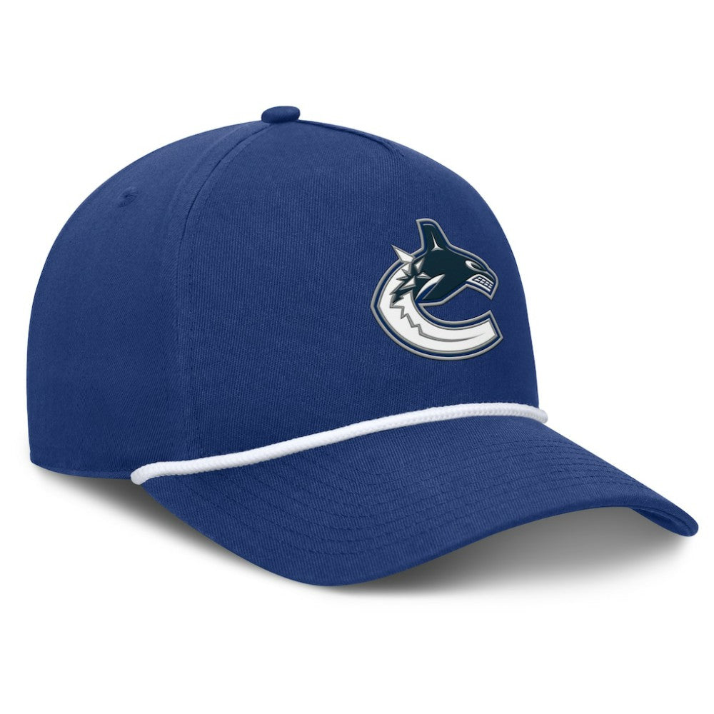 Vancouver Canucks Fanatics Authentic Pro Rink Roper A-Frame Adjustable Hat Blue