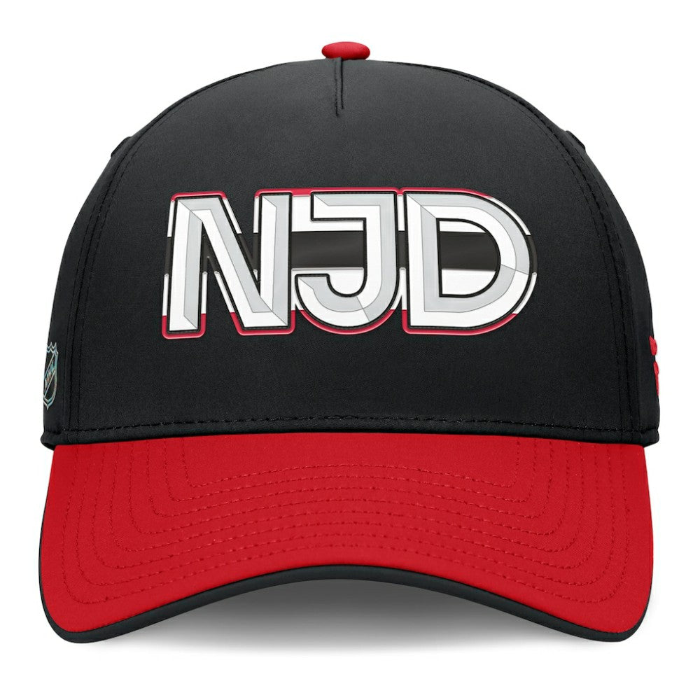 New Jersey Devils Fanatics Authentic Pro Rink Team Code Flex Hat Black/Red