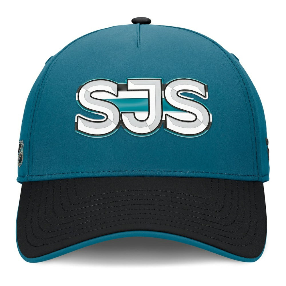 San Jose Sharks Fanatics Authentic Pro Rink Team Code Flex Hat Teal/Black