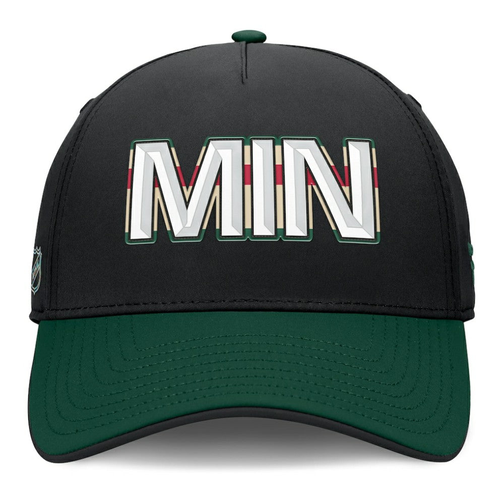 Minnesota Wild Fanatics Authentic Pro Rink Team Code Flex Hat Black/Green