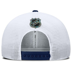 New York Rangers Fanatics Authentic Pro Rink Lockup Adjustable Trucker Hat Navy/White