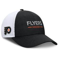 Philadelphia Flyers Fanatics Authentic Pro Rink Lockup Adjustable Trucker Hat Black/White