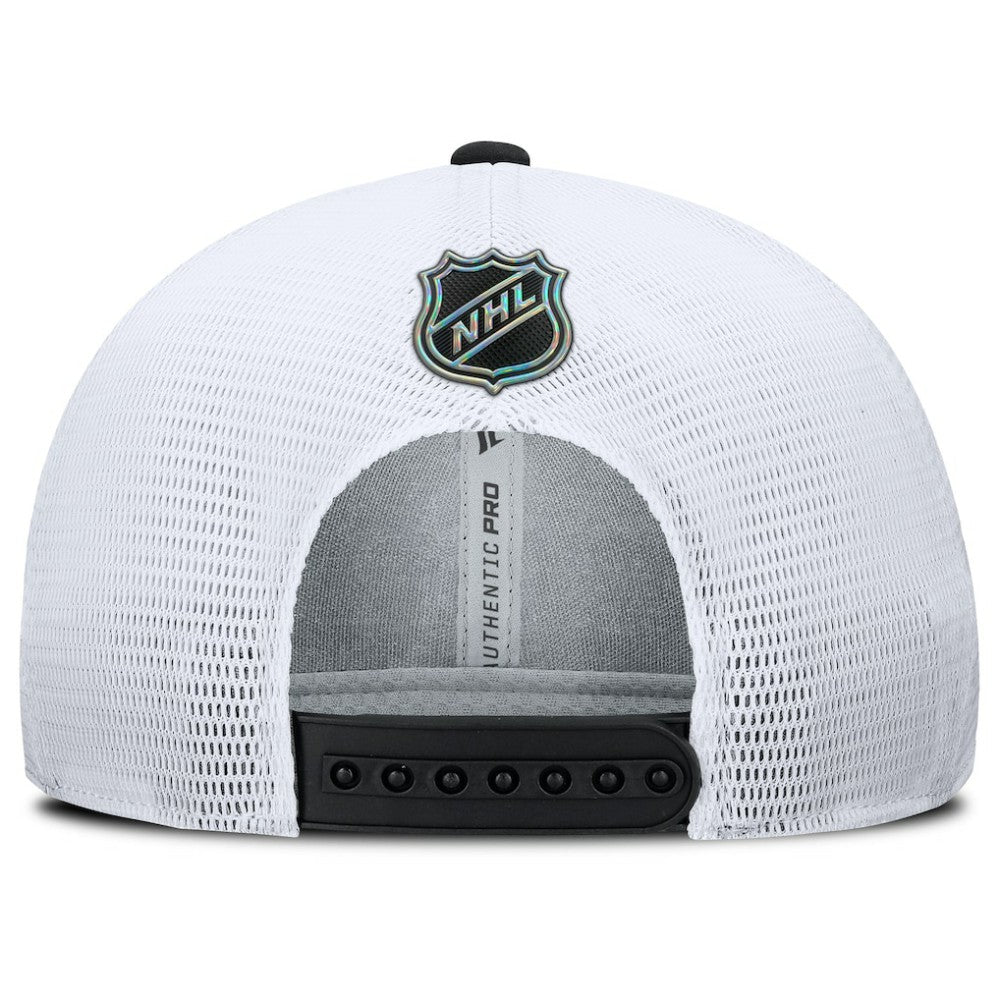 Philadelphia Flyers Fanatics Authentic Pro Rink Lockup Adjustable Trucker Hat Black/White