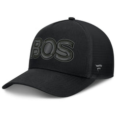 Boston Bruins Fanatics Authentic Pro Road Team Code Trucker Adjustable Hat Black