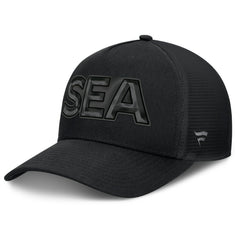 Seattle Kraken Fanatics Authentic Pro Road Team Code Trucker Adjustable Hat Black