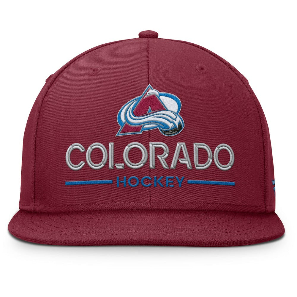 Colorado Avalanche Fanatics Authentic Pro Rink Lockup Snapback Hat Burgundy