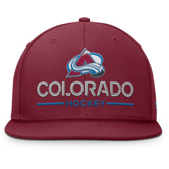 Colorado Avalanche Fanatics Authentic Pro Rink Lockup Snapback Hat Burgundy