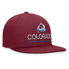 Colorado Avalanche Fanatics Authentic Pro Rink Lockup Snapback Hat Burgundy