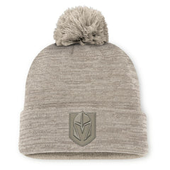 Vegas Golden Knights Fanatics Authentic Pro Road Cuffed Knit Hat with Pom Tan