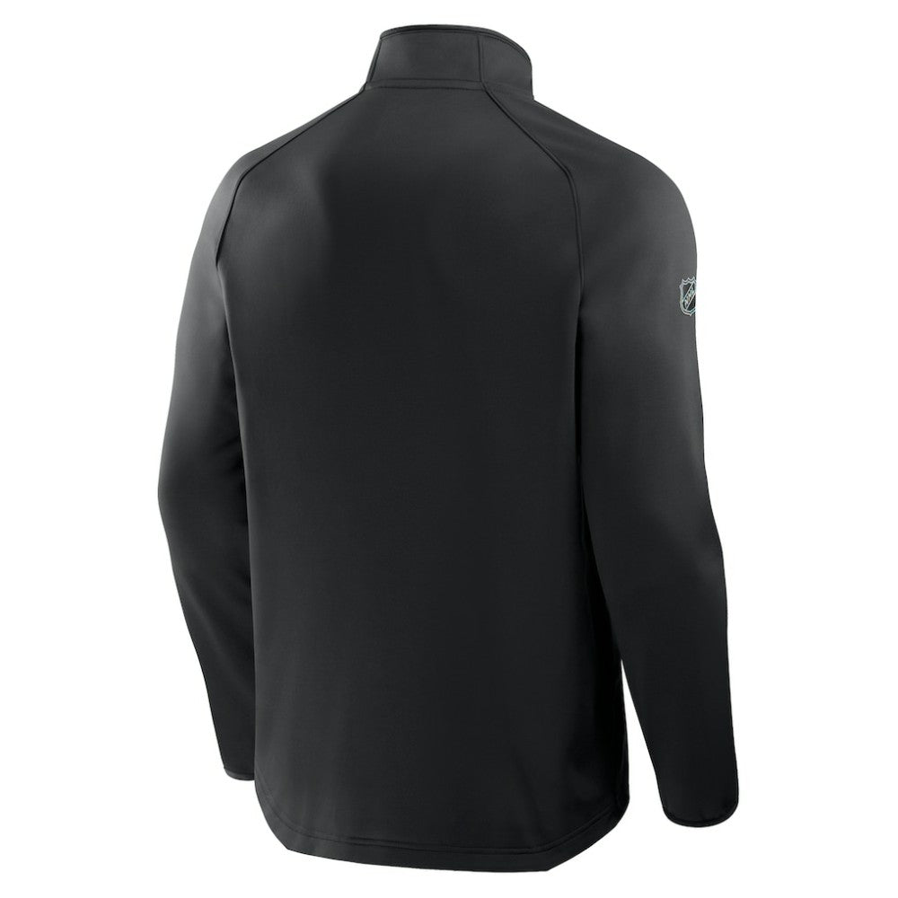 Carolina Hurricanes Fanatics Authentic Pro Tonal Rink Raglan Quarter-Zip Pullover Black