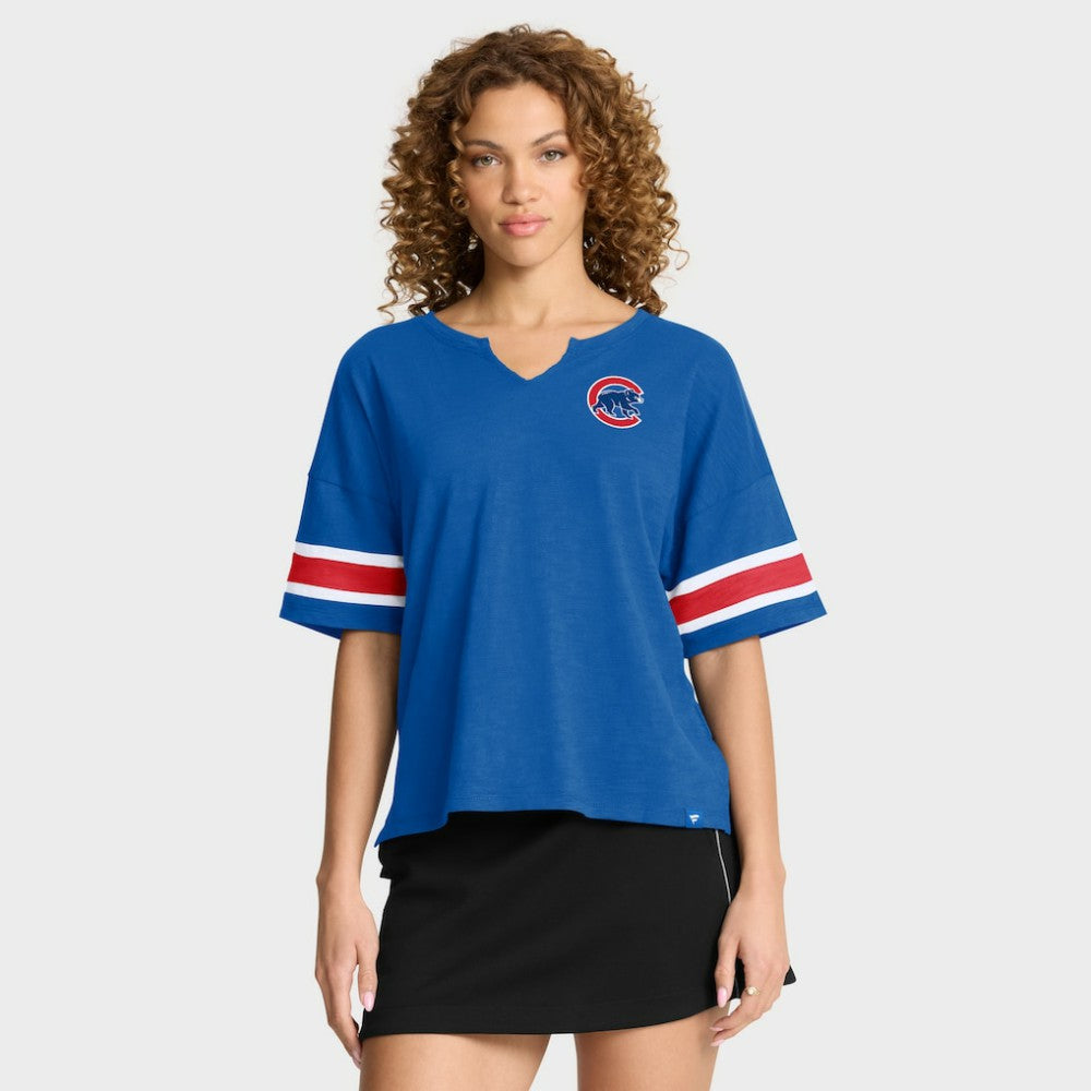Chicago Cubs Women's Curl Route T-Shirt Royal