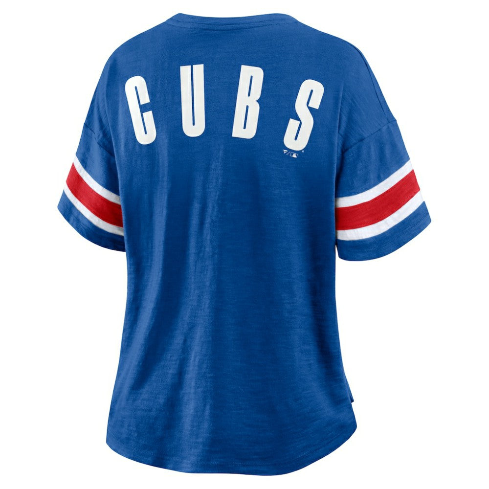 Chicago Cubs Women's Curl Route T-Shirt Royal