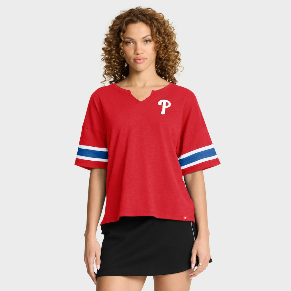 Philadelphia Phillies Women's Curl Route T-Shirt Red