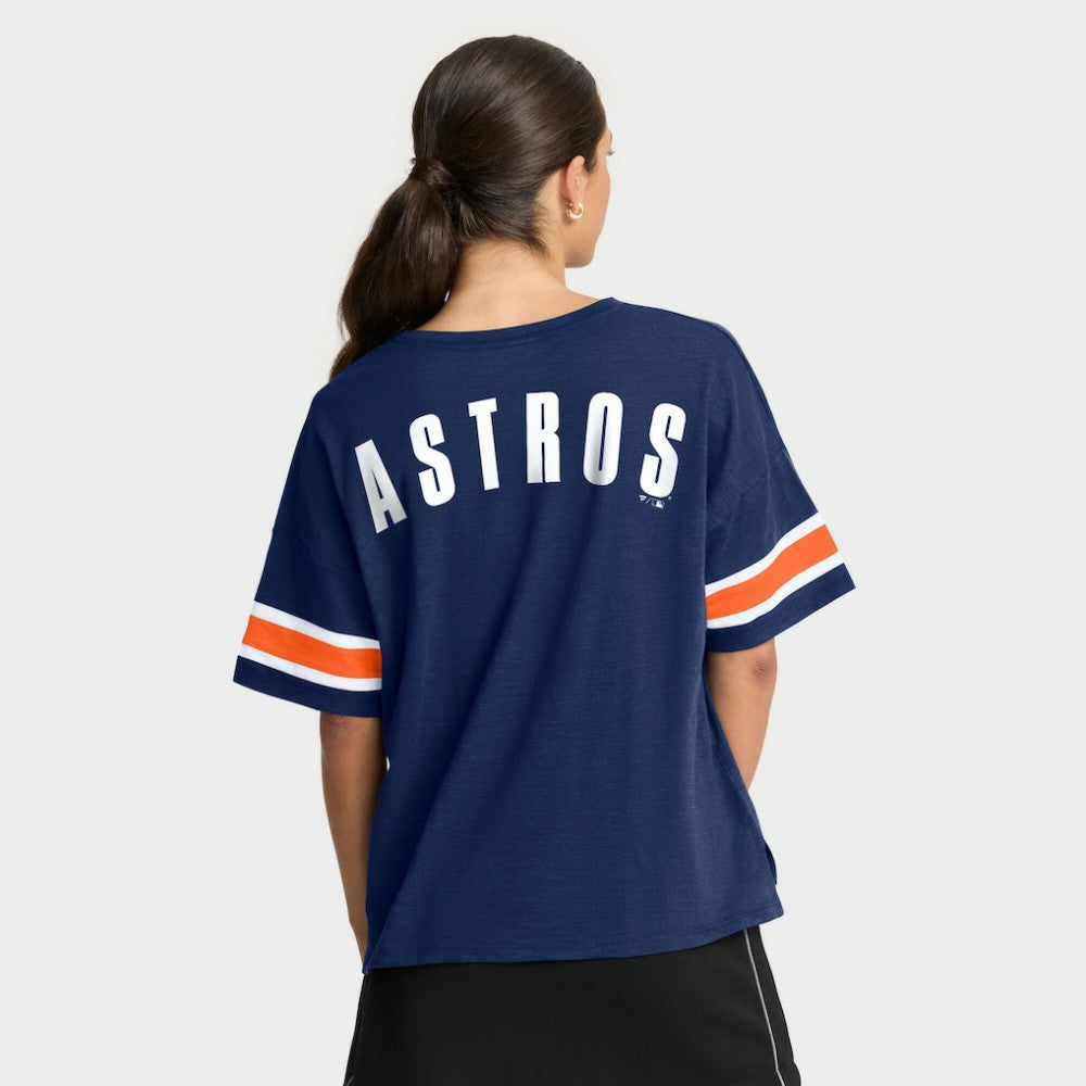 Houston Astros Women's Curl Route T-Shirt Navy