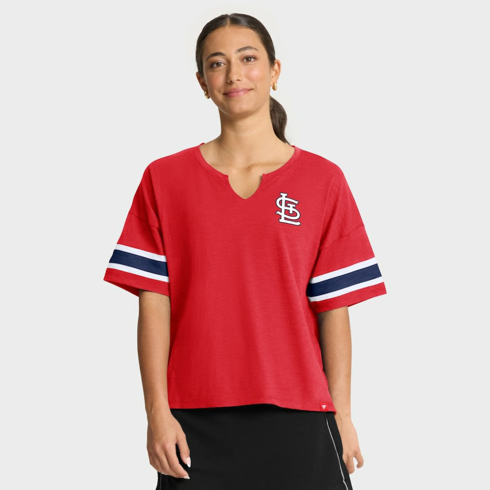 St. Louis Cardinals Women's Curl Route T-Shirt Red