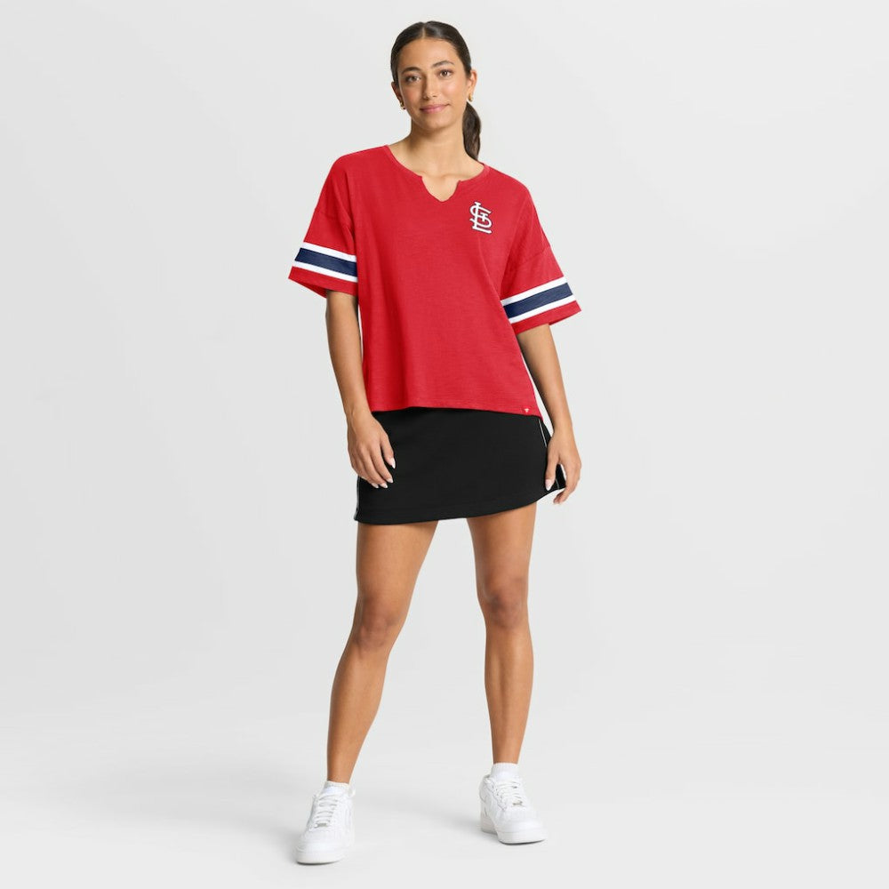 St. Louis Cardinals Women's Curl Route T-Shirt Red