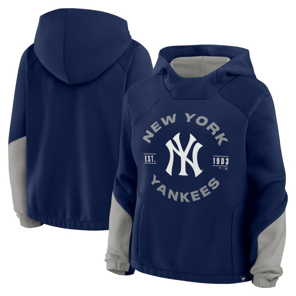 New York Yankees Women's Oversized Time to Win Pullover Hoodie Navy