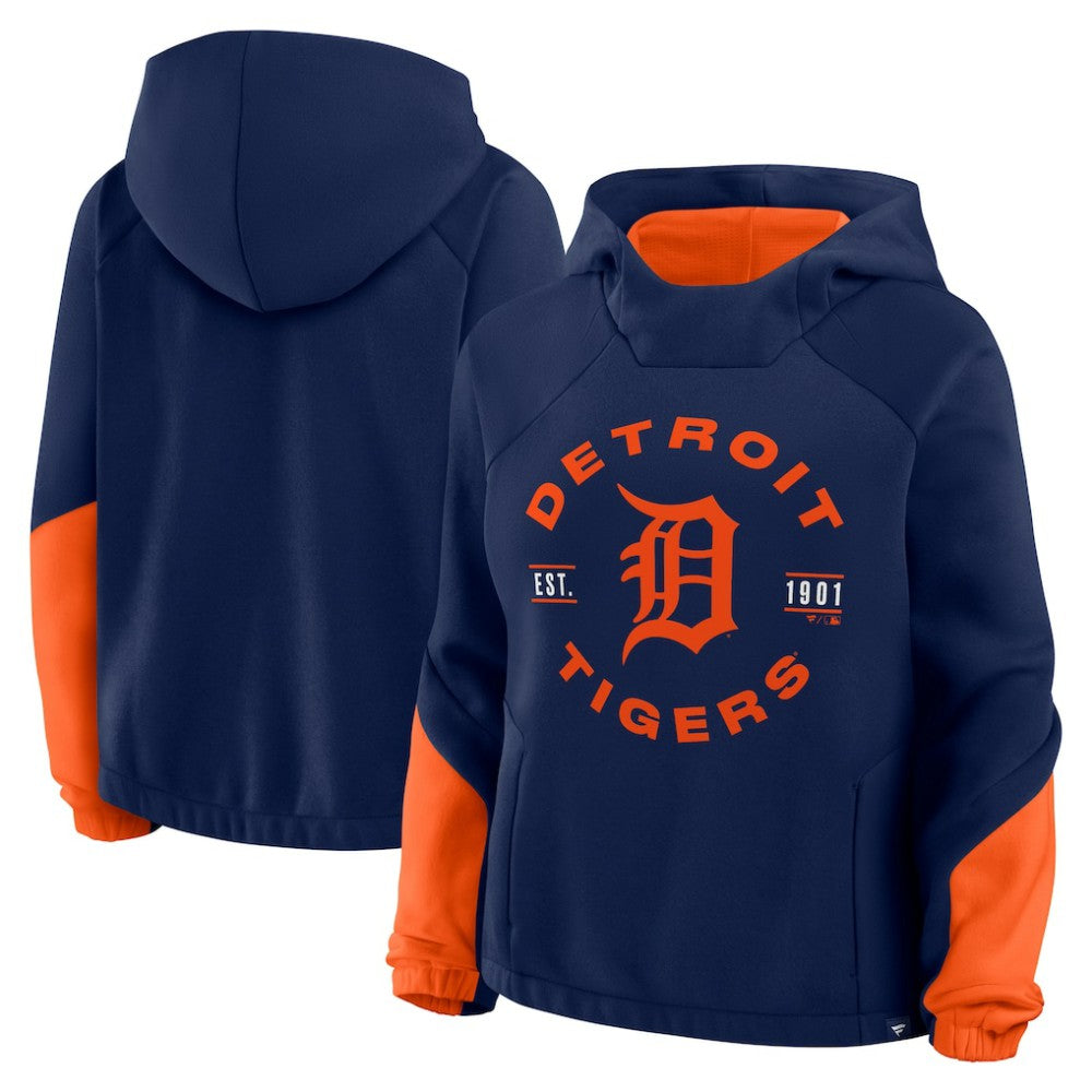 Detroit Tigers Women's Oversized Time to Win Pullover Hoodie Navy