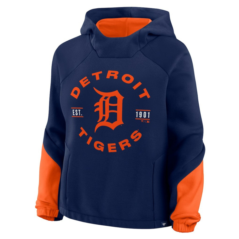 Detroit Tigers Women's Oversized Time to Win Pullover Hoodie Navy