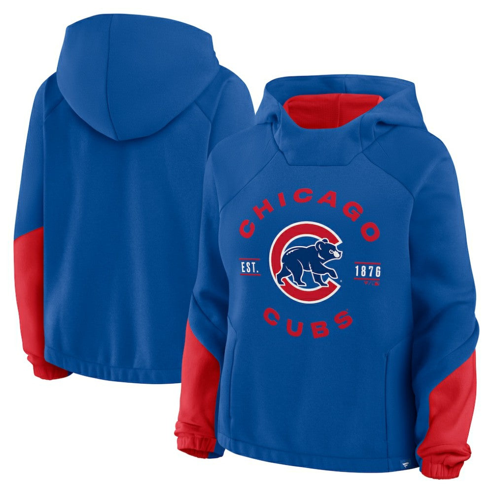 Chicago Cubs Women's Oversized Time to Win Pullover Hoodie Royal