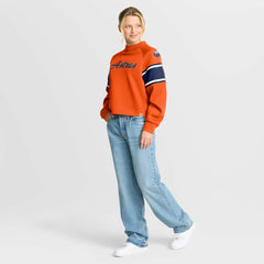 Houston Astros Women's Oversized Toss Sweep Raglan Pullover Sweatshirt Orange