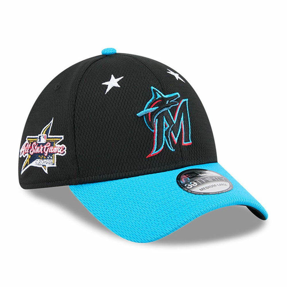 Miami Marlins 2025 MLB All-Star Game 39THIRTY Flex Hat Black/Blue | New Era