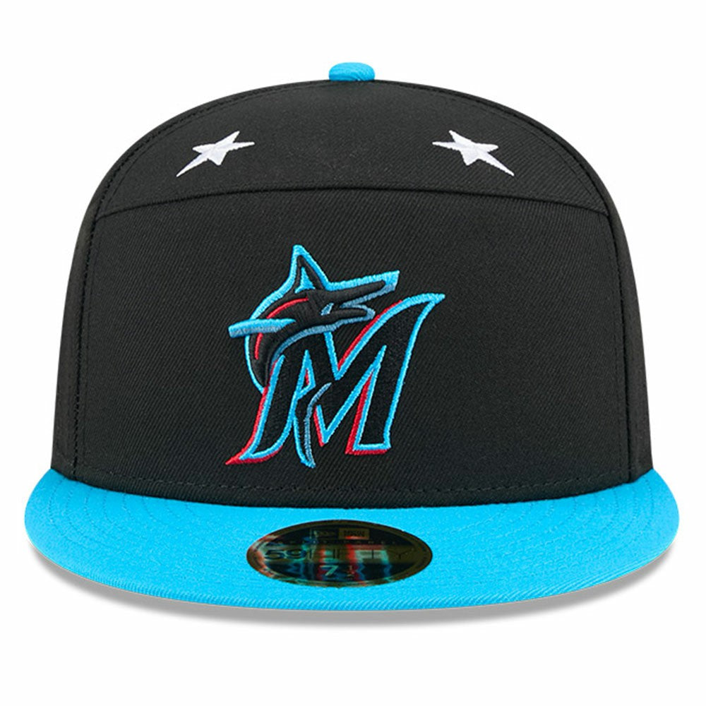 Miami Marlins 2025 MLB All-Star Game Side Patch 59FIFTY Fitted Hat Black/Blue | New Era