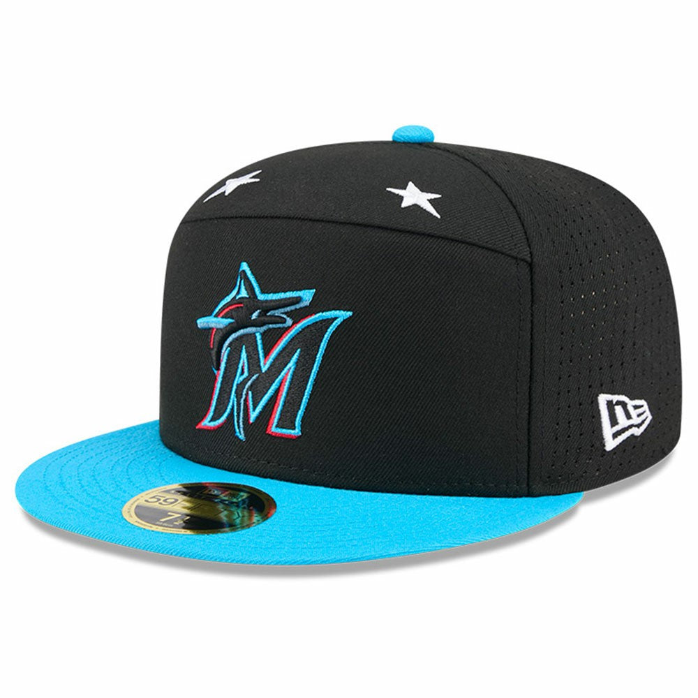 Miami Marlins 2025 MLB All-Star Game Side Patch 59FIFTY Fitted Hat Black/Blue | New Era