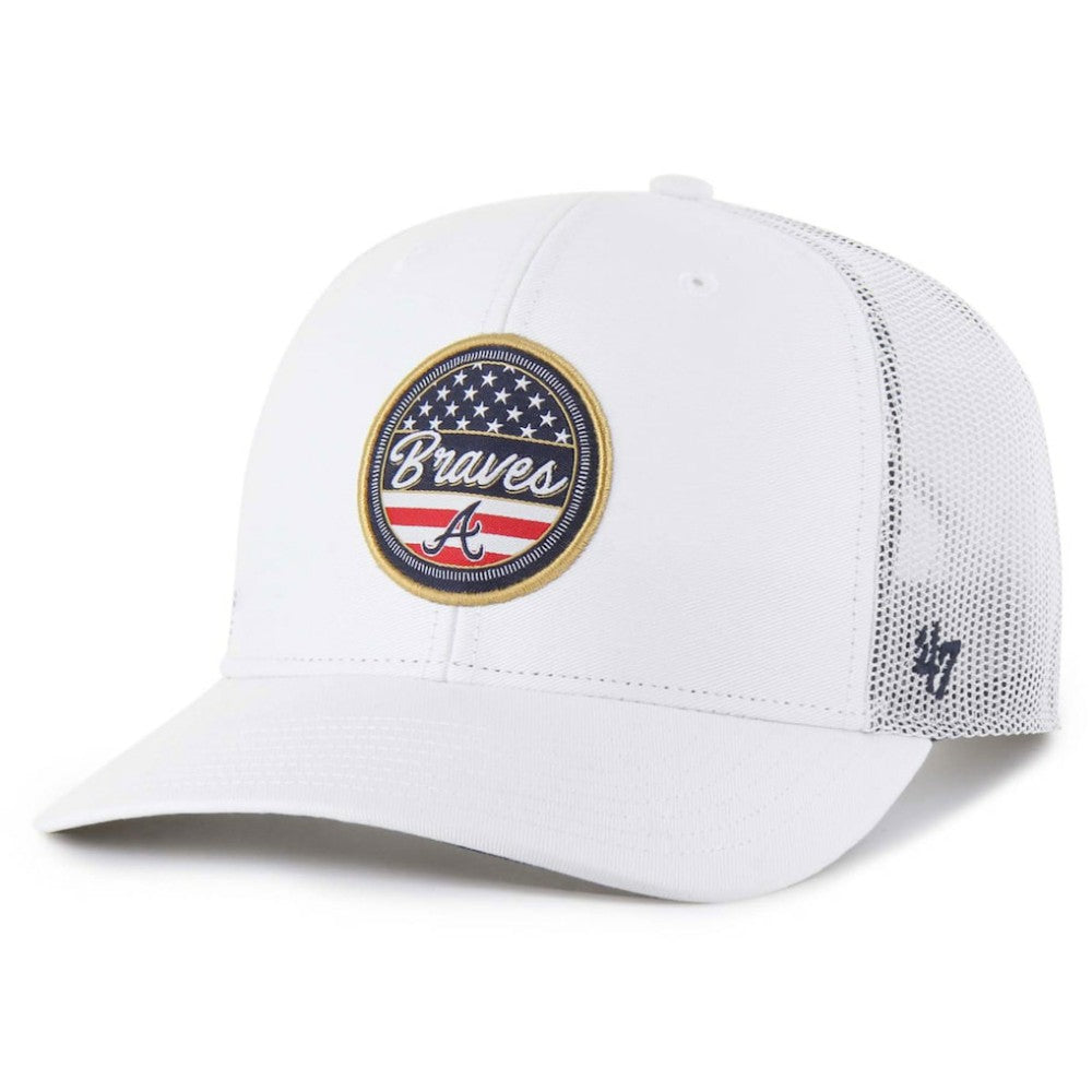 Atlanta Braves Homage Adjustable Trucker Hat White | 47 brand