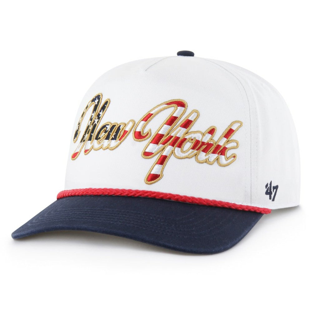 New York Yankees Patriotic Overhand Hitch Adjustable Hat White | 47 brand