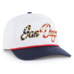San Diego Padres Patriotic Overhand Hitch Adjustable Hat White | 47 brand