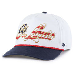 St. Louis Cardinals Patriotic Overhand Hitch Adjustable Hat White | 47 brand