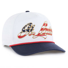 St. Louis Cardinals Patriotic Overhand Hitch Adjustable Hat White | 47 brand