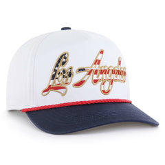 Los Angeles Dodgers Patriotic Overhand Hitch Adjustable Hat White | 47 brand