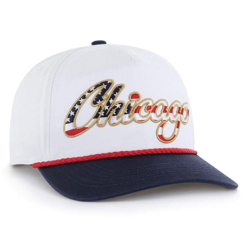 Chicago Cubs Patriotic Overhand Hitch Adjustable Hat White | 47 brand
