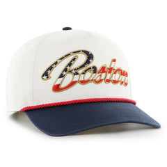 Boston Red Sox Patriotic Overhand Hitch Adjustable Hat White | 47 brand