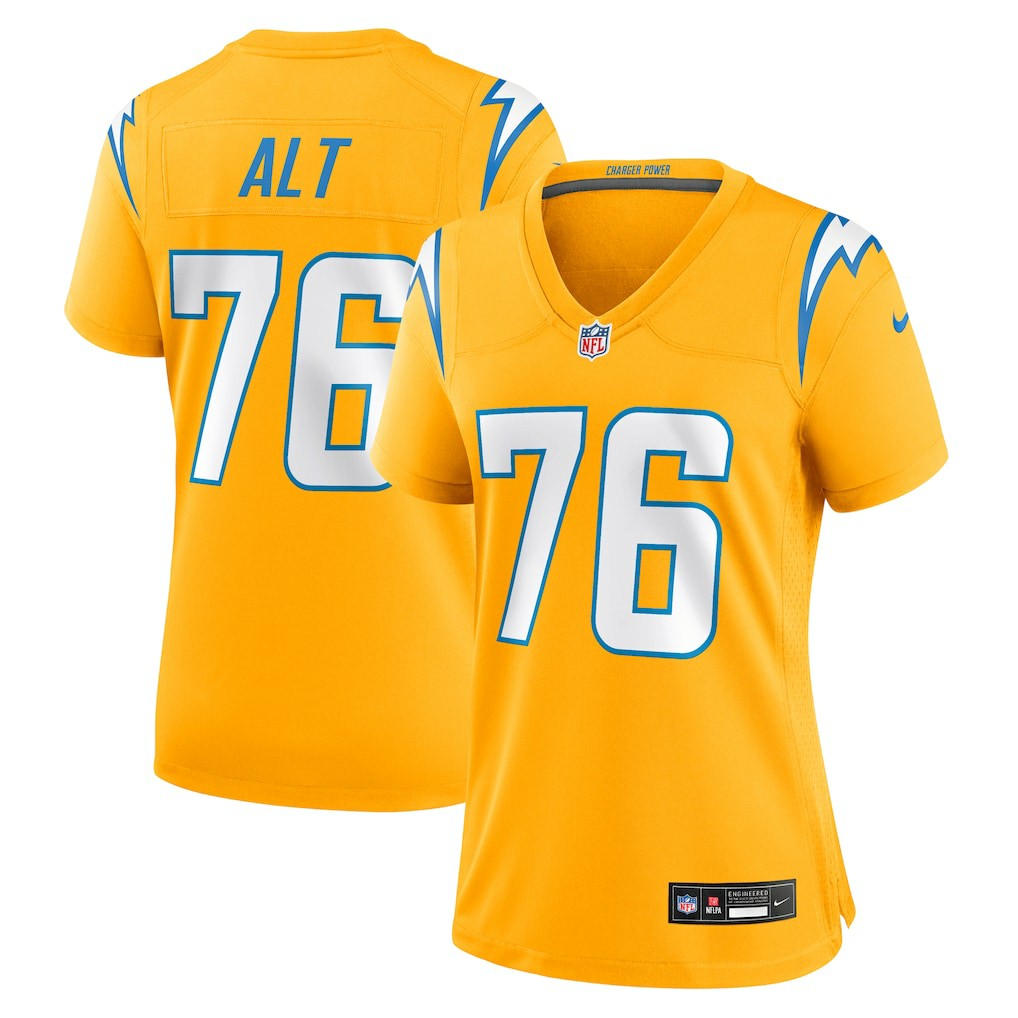 Joe Alt Los Angeles Chargers Women's Alternate Charger Power Game Jersey - Gold