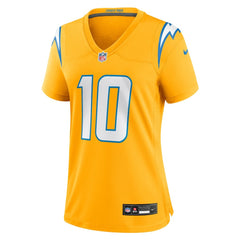 Justin Herbert Los Angeles Chargers Women's Alternate Charger Power Game Jersey - Gold