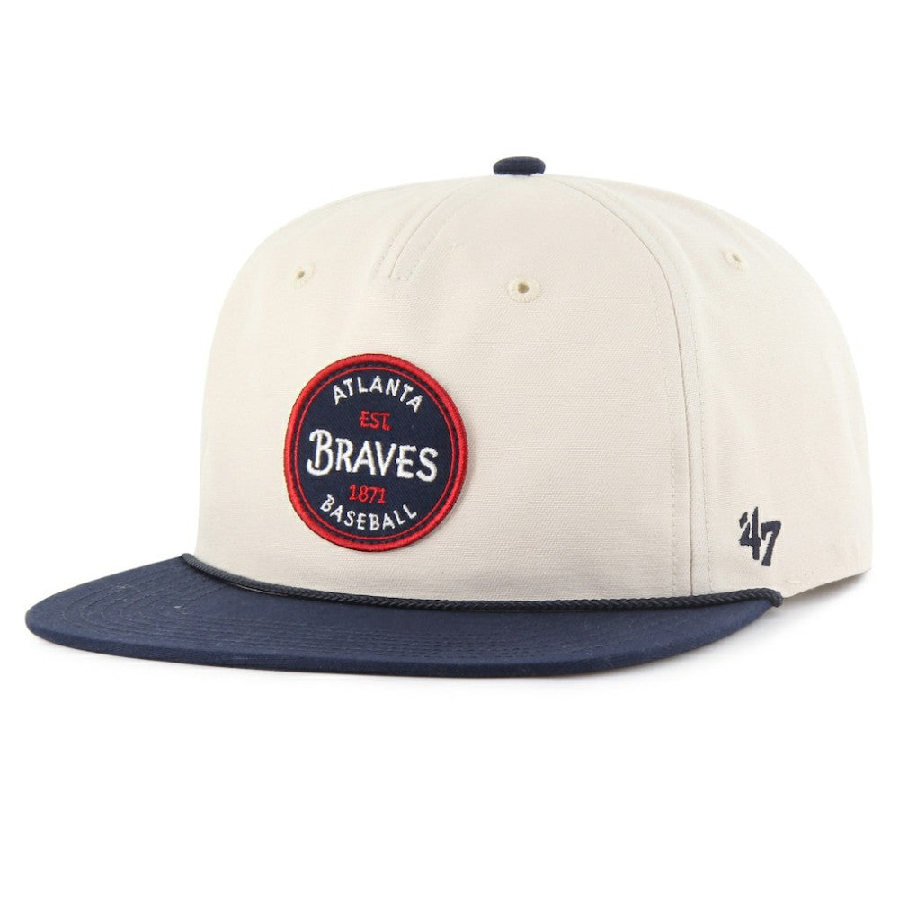 Atlanta Braves Payson Captain Adjustable Hat Natural | 47 brand