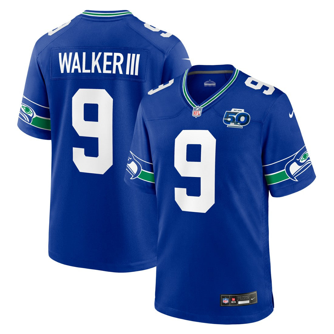 Kenneth Walker III Seattle Seahawks Alternate 50th Season Game Jersey - Royal