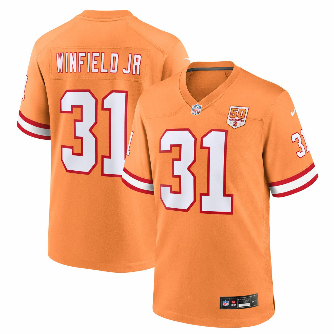 Antoine Winfield Jr. Tampa Bay Buccaneers 50th Season Game Jersey - Creamsicle