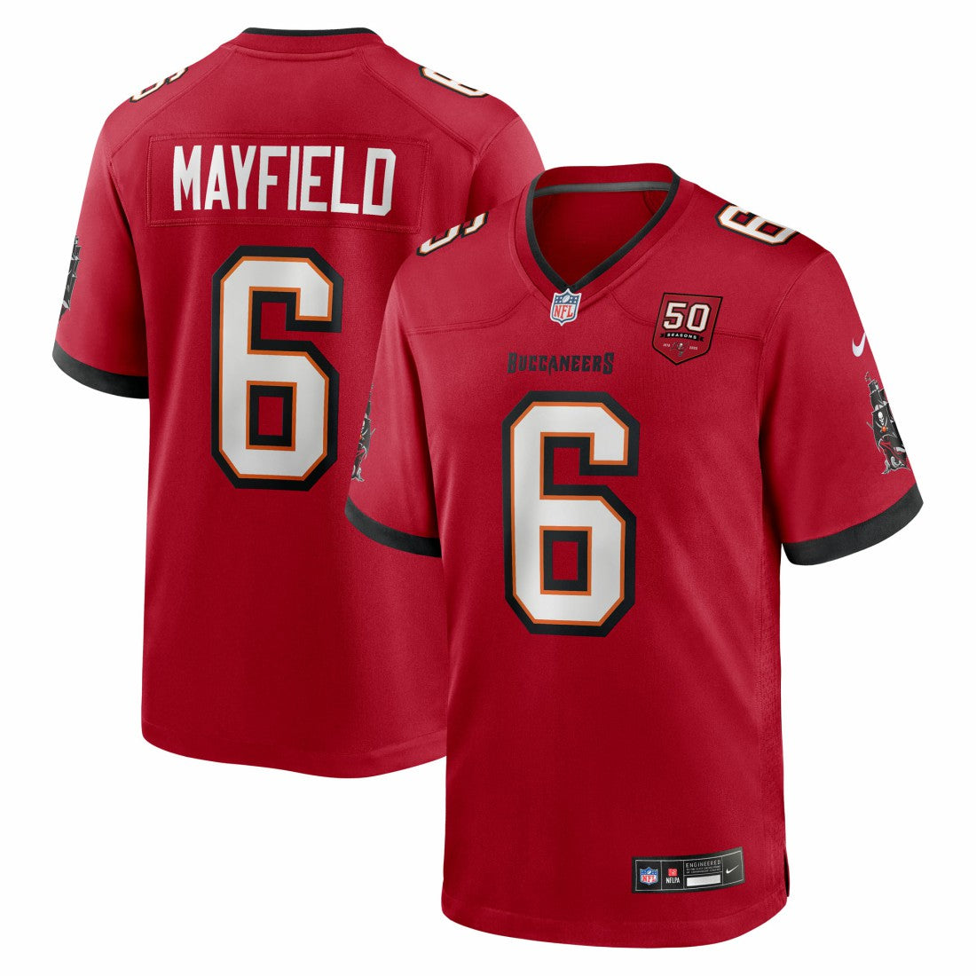 Baker Mayfield Tampa Bay Buccaneers 50th Season Team Game Jersey - Red