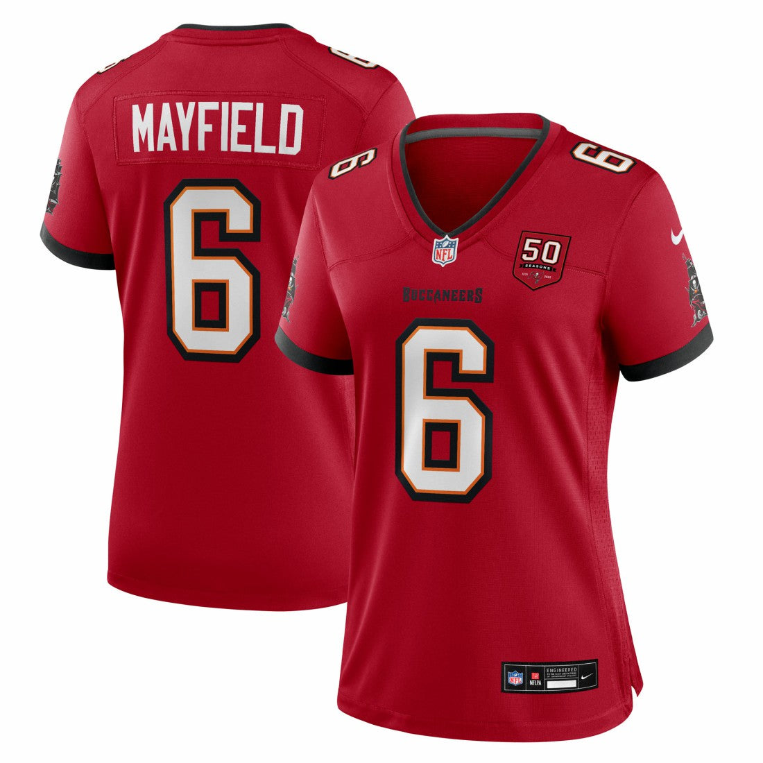 Baker Mayfield Tampa Bay Buccaneers Women's 50th Season Team Game Jersey - Red