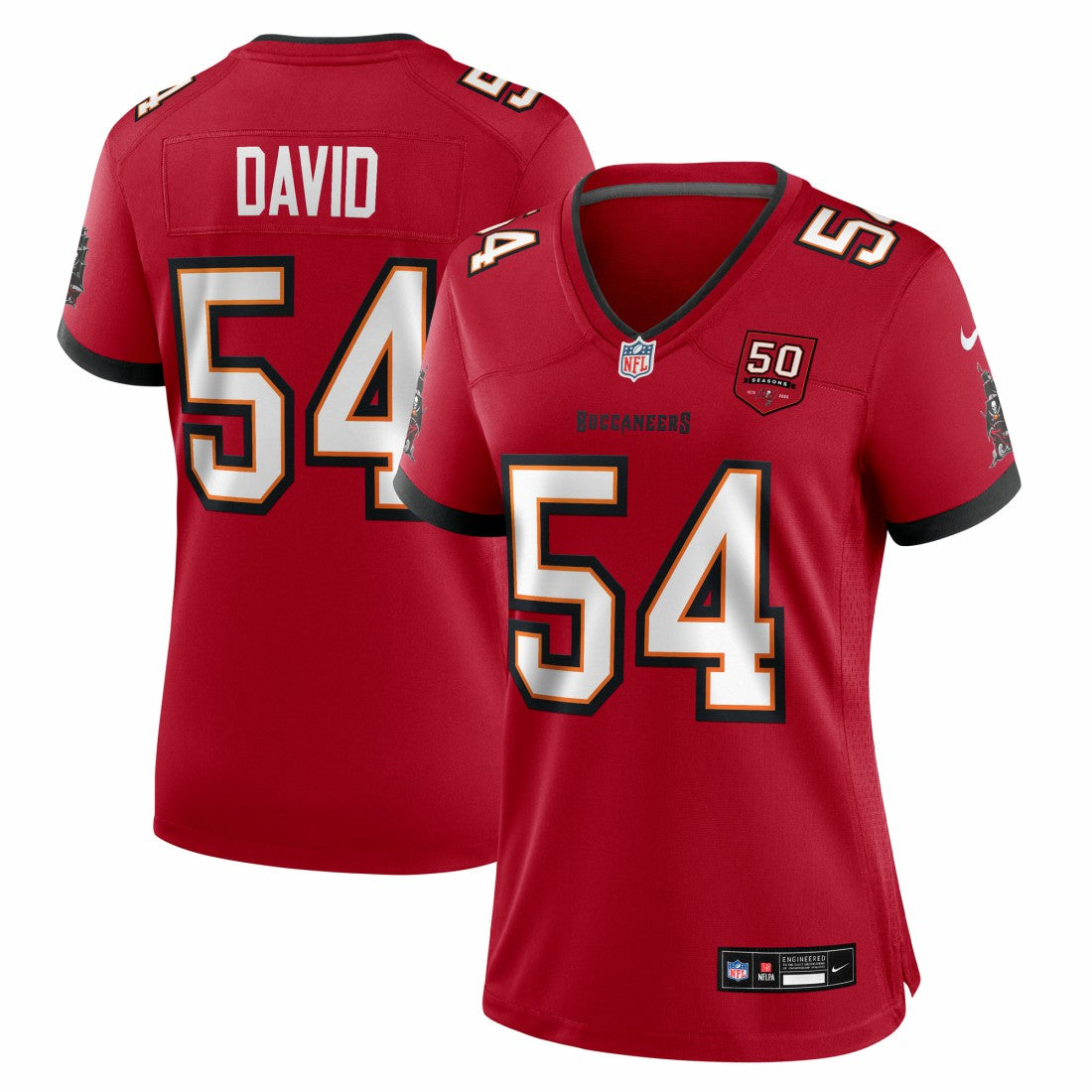 Lavonte David Tampa Bay Buccaneers Women's 50th Anniversary Team Game Jersey - Red