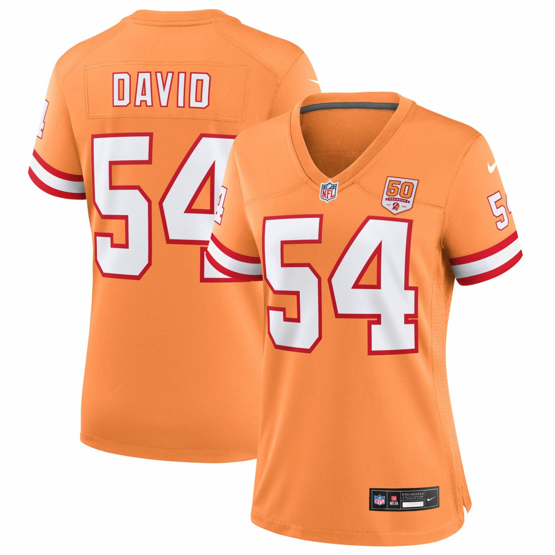 Lavonte David Tampa Bay Buccaneers Women's 50th Season Game Jersey - Creamsicle