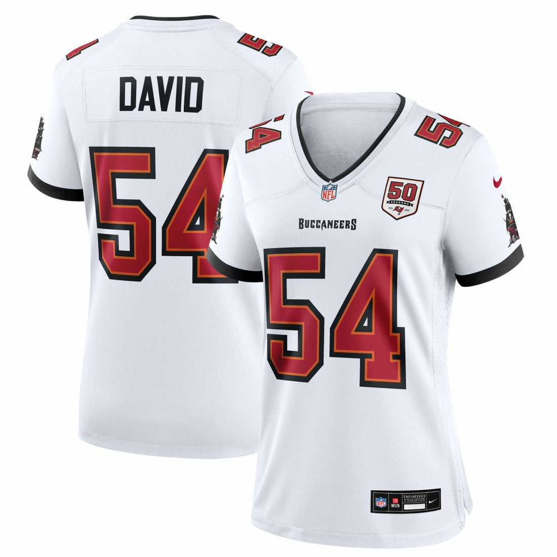 Lavonte David Tampa Bay Buccaneers Women's 50th Anniversary White Game Jersey - White