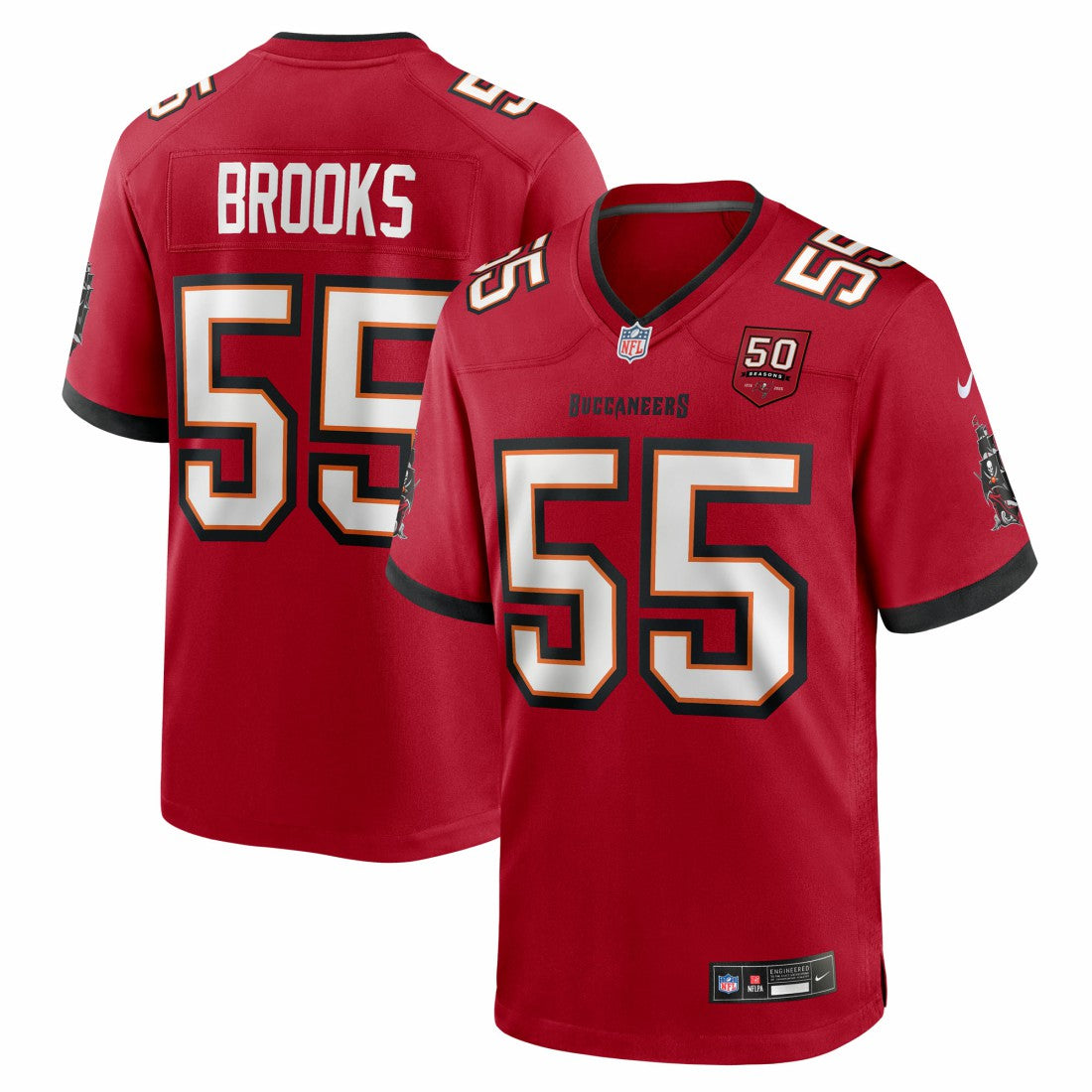 Derrick Brooks Tampa Bay Buccaneers 50th Season Team Game Jersey - Red